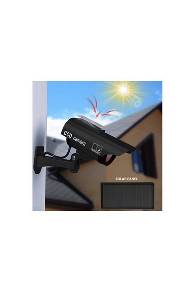 Technoi Solar Powered Waterproof Outdoor Fake Security Camera Realistic Appearance