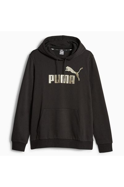 Puma ESS+ Metallic Logo Hoodie FL BLACK Women's Tracksuit