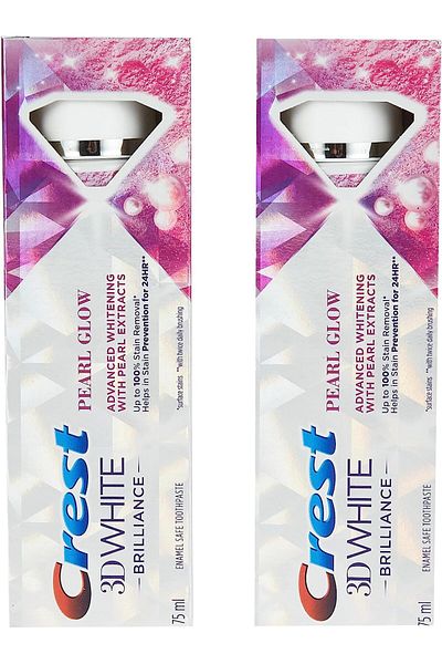 CREST 3D White Brilliance Pearl Glow Toothpaste 2x75ml