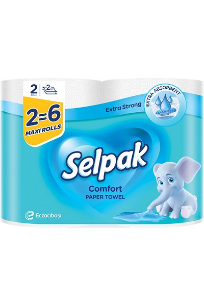 Selpak Kitchen Towel Comfort Maxi 2ply 2=6 Double Roll