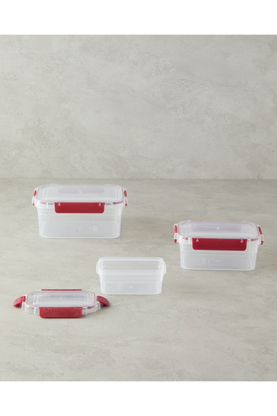 English Home Arnie Claret Red Plastic 3-Piece Storage Container Set