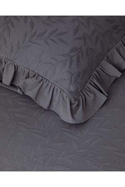 English Home Alvin Anthracite Double Cotton Frilly Bedding Set