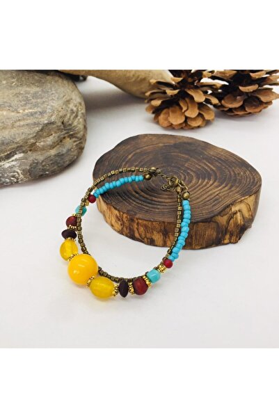 Porsuk Alternatif اليدوية العرقية أصيلة البوهيمي الهبي الزجاج الخرز سوار