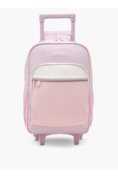 Flora Bella by Shoexpress Colourblock Trolley Backpack with Retractable Handle - 44x16x30 cm