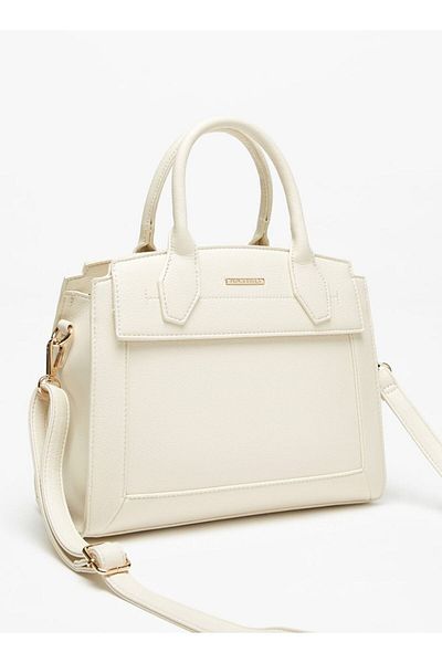 Flora Bella by Shoexpress Textured Tote Bag with Top Handles and Zip Closure
