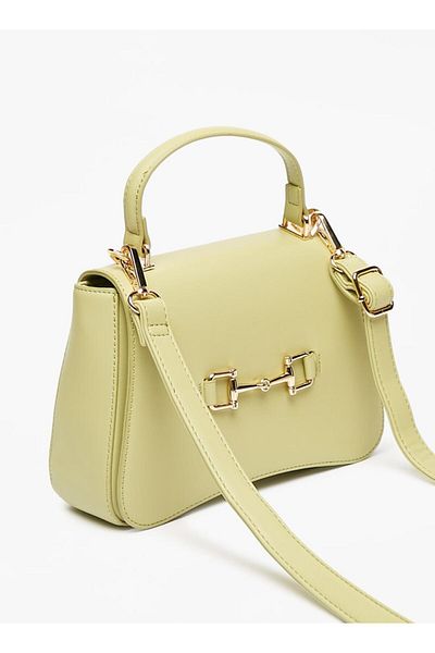 Flora Bella by Shoexpress Solid Satchel Bag with Metal Accent