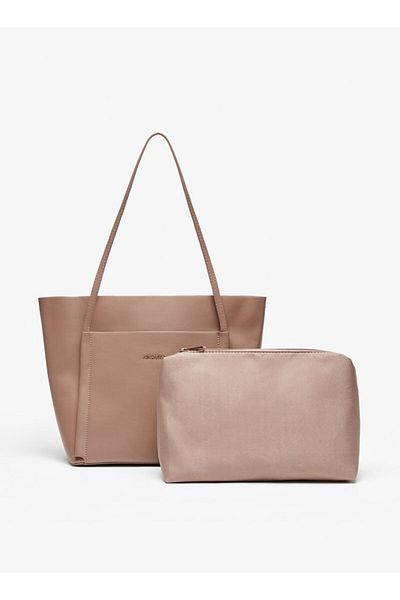 Flora Bella by Shoexpress Solid Tote Bag with Double Handle and Pouch