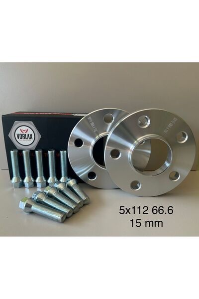 VORLAX Mercedes-audı Spacer 5x112 66.6 15mm Uyumlu 2 Adet Spacer Ve 10 Adet Metrik 14 Kalın Diş Bijon