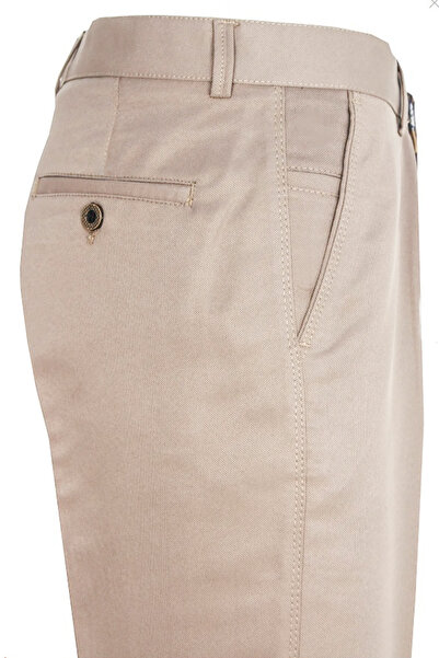 Varetta Ανδρικό λινό παντελόνι σε μπεζ Dobby Classic Cut Pocket