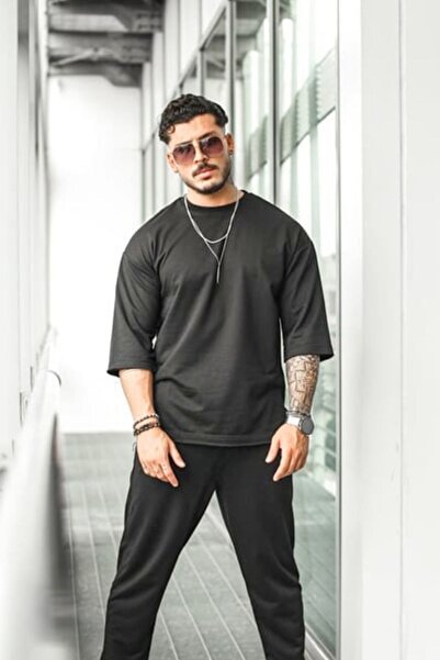 BayBayan Muški okrugla kragna Pamučni džersej Oversize kroj kratki rukav T-sh...