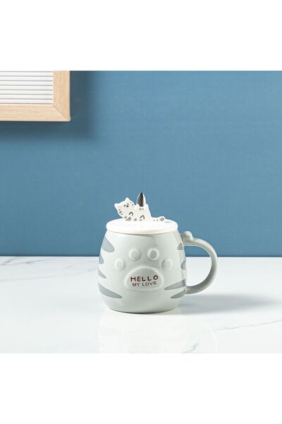 Livava Patili Ceramic Mug, Gray, 9X8.5