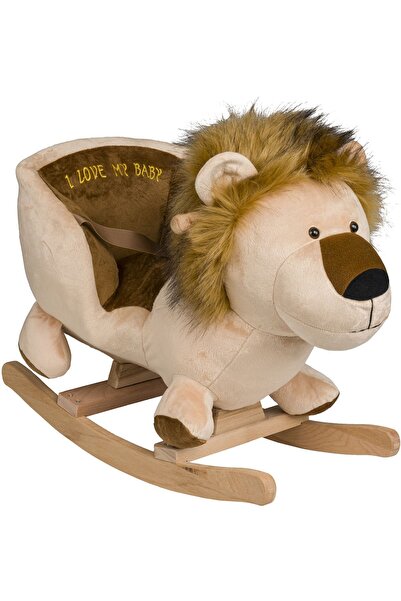 POLLY BABY Eğitici Peluş Sallanan At Ahşap Sallanan At ve Aslan