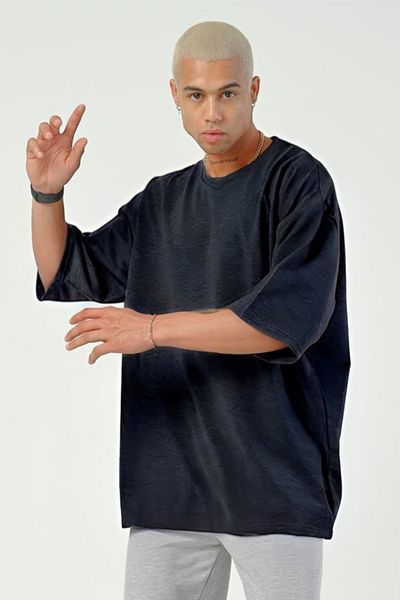 BayBayan Ανδρικό Oversize βαμβακερό T-Shirt - Crew Neck