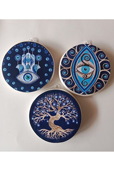 ZeyMin Art Nazarlık Temalı 3 lü Duvar Süsü