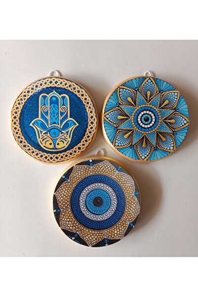 ZeyMin Art Nazarlık Temalı 3 lü Duvar Süsü