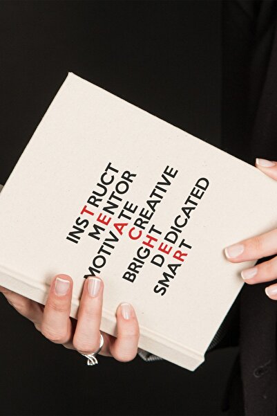 Hediyesepeti Cadou de Ziua Profesorului Caiet de pânză cu design cu cuvinte pentru profesor