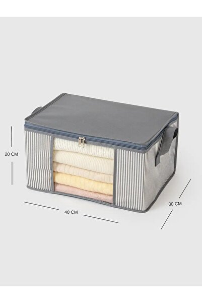 AYHANHOME 40X30X20cm Small Size Striped Printed Organizer - Under Base Closet Organizer