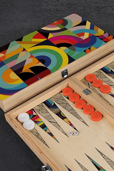 Hediyesepeti Retro Designed Handmade Backgammon Set Product Sizes 25 X 48 X 6.5 Cm