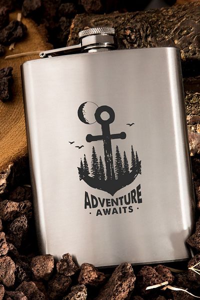 Hediyesepeti 7 oz Stainless Steel Flask - Special for Adventure Enthusiasts