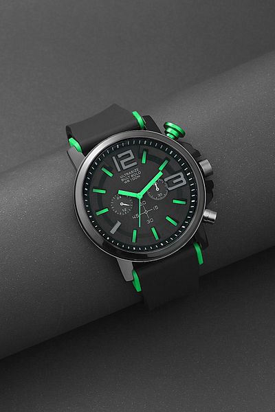 Zzla Unisex Black Green Wristwatch