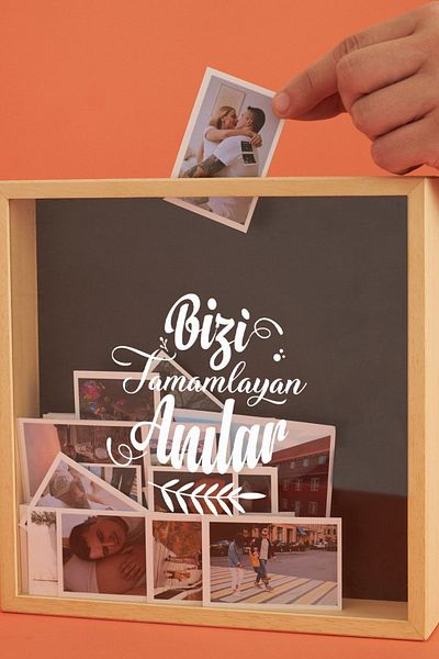 Hediyesepeti Ξύλινο κουμπαρά μνήμης με σχέδιο Memories που μας πληρώνει
