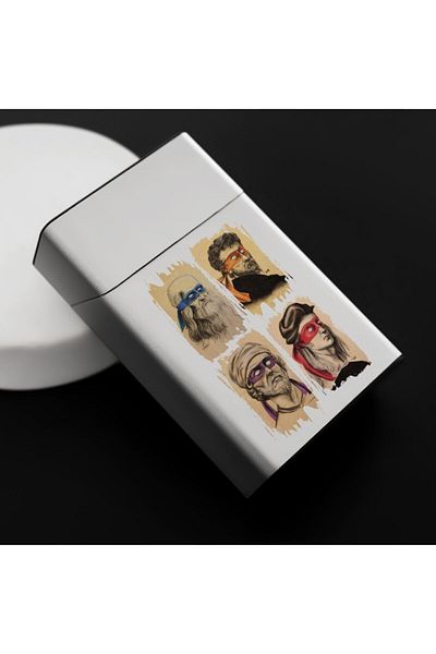 Hediyesepeti Renaissance Mutant Ninja Artists Χιουμοριστικό μεταλλικό πλάκα