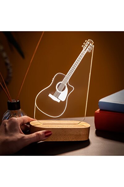 Hediyesepeti Müzik Severe Hediye Klasik Gitar 3 Boyutlu Led Lamba - 3d led Ge...