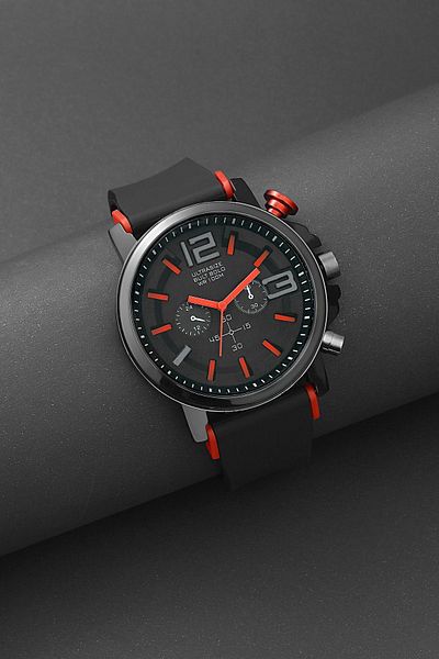 Zzla Unisex Black Red Wristwatch