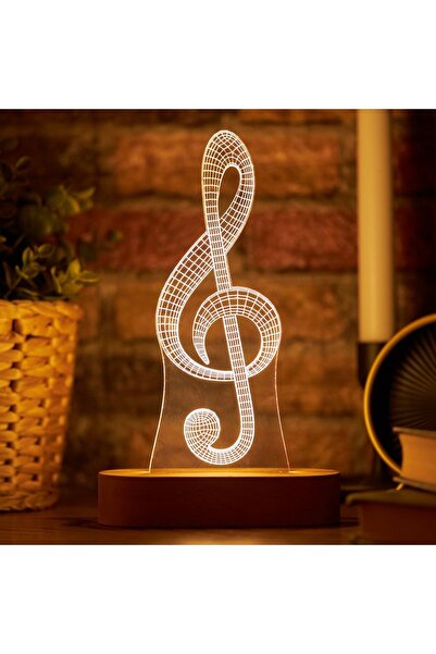 Hediyesepeti Sol Anahtarı Tasarımlı 3 Boyutlu Gece Lambası