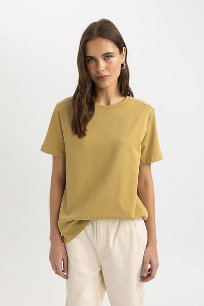 DeFacto Tricou de bază premium cu mânecă scurtă, cu decolteu rotund, cu ajustare normală A9428ax24sm