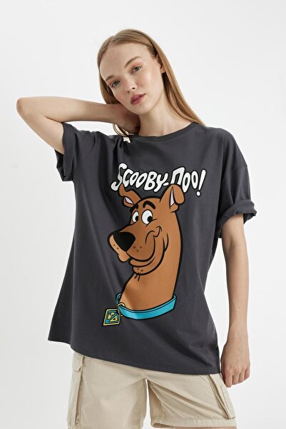 DeFacto Tričko Scooby Doo Oversize s potiskem – s výstřihem, krátký rukáv, D1139Ax24Sm