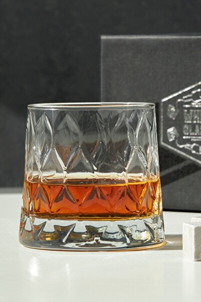 Hediyesepeti Özel Kutusunda Kristal Desenli Viski Kadeh Seti Viski Taşı Bardak Set