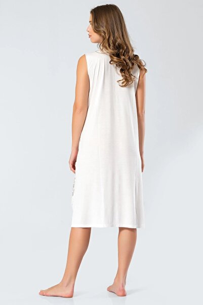 TÜREN Battal Size Viscose Women's Nightgown - Wide Straps