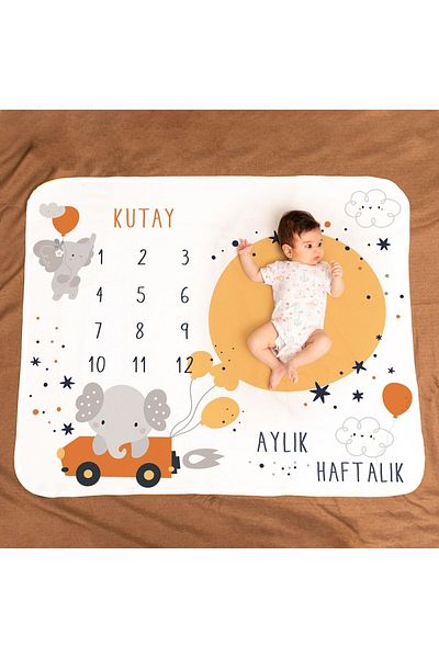 Hediyesepeti Birth Gift Photo Shoot Blanket with Cute Elephant Design