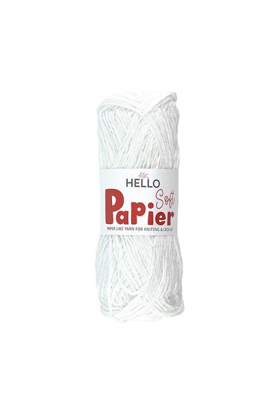 Hello 100 de metri 100 de grame sac de hârtie albă moale - frânghie tricotată P08
