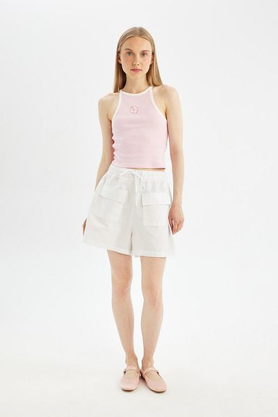 DeFacto Coole Relax Fit-Shorts aus Leinenmischung – normale Taille, kurzes Bein D3468AX24HS