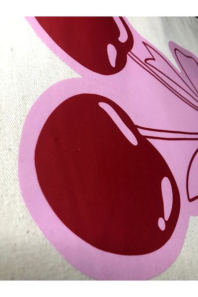That Moment Pink Retro Cherry Cloth Bag - Gift for a Friend and Birthday Gift