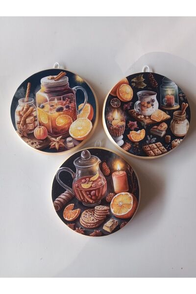 ZeyMin Art Mutfak Temalı 3 lü Duvar Süsü