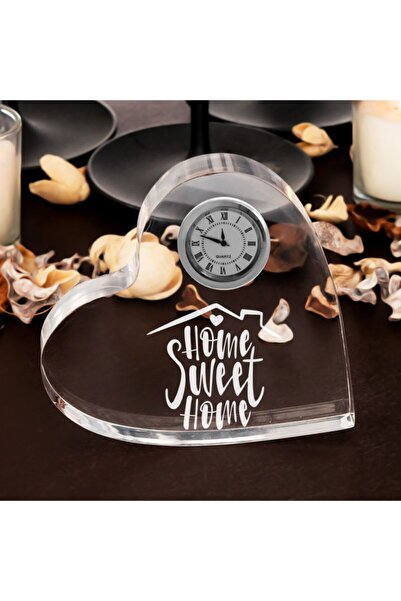 Hediyesepeti Yeni Evli Çifte Ev Hediyesi Kalp Saat Masa Saati