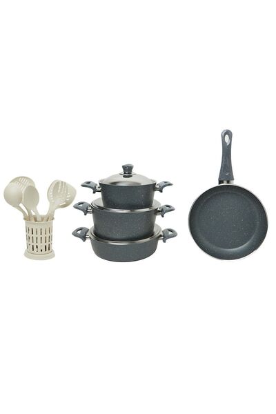 In House | 13 Pieces Turkish Granite Cookware Set With Steel Lid