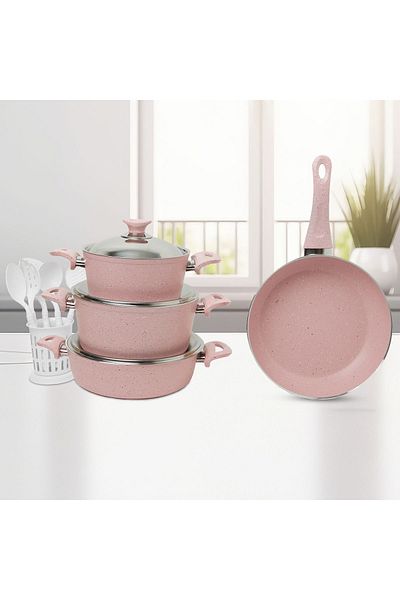 In House | 13 Pieces Turkish Granite Cookware Set With Steel Lid