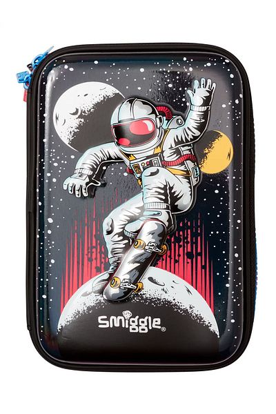 SMIGGLE 3-LAYER EMBOSSED SPACE WHAT DINAZOR DETAIL HARDTOP PENCIL BOX