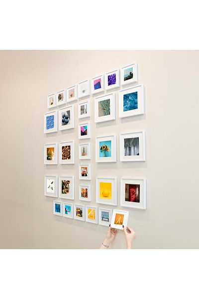 Nobbystar White Square Photo Frame - Adhesive, Spat, Pack of 30