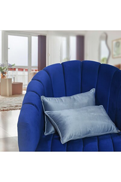 In House 2 Pieces Velvet Decorative Cushion Set Solid Design - 50x30 Cm