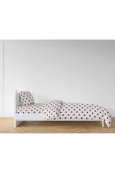 Pusula Home 80 Wire Single Heart Duvet Cover Set - with Special Woven Fabric Bed Linen