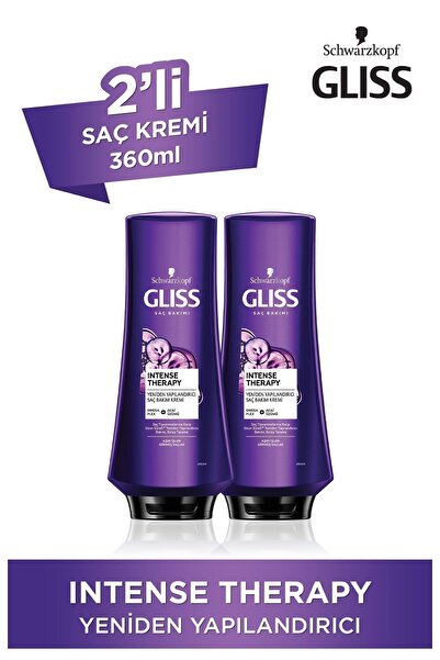 Gliss Intense Therapy Yeniden Yapılandırıcı Saç Kremi 360 ml 2'li