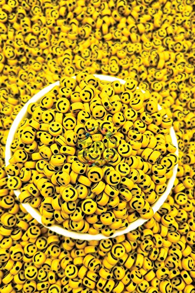 Ebruli Boncuk 8mm Colorful Smiley Letter Bead Accessory Bead - 50 Gr
