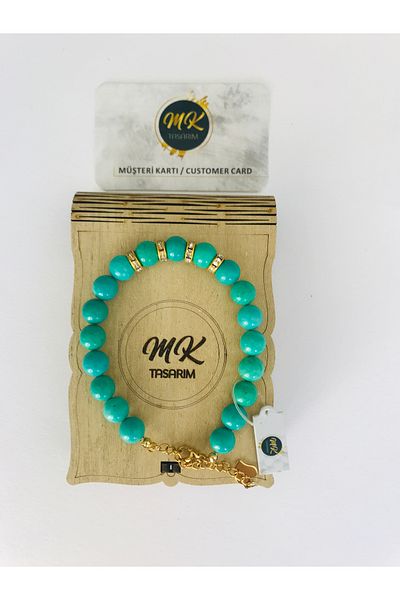 MK tasarım Turquoise Stone Bracelet - Real MKT2002
