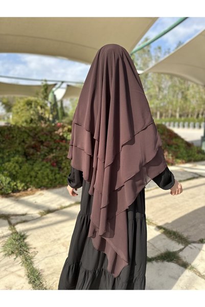 Evsa Official 3 Layer Chiffon Souffle Bitter Brown