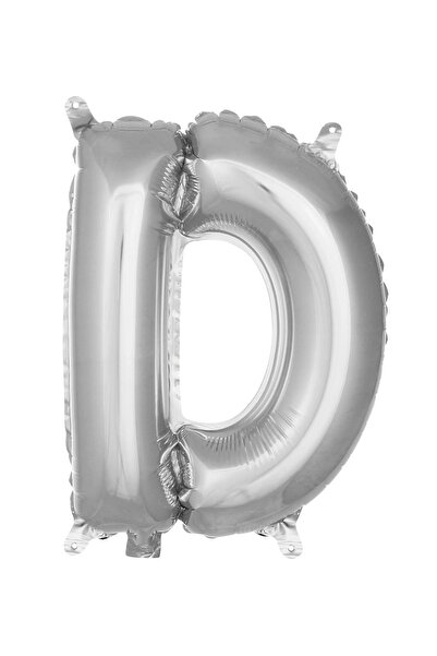 Patladı Gitti بالون فضي مقاس 36 سم - موديل حرف D 16